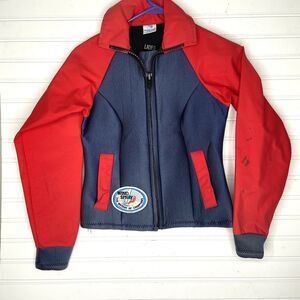 Vintage Wind Spray Red Blue Wetsuit Gore-Tex Surfing Jacket size small